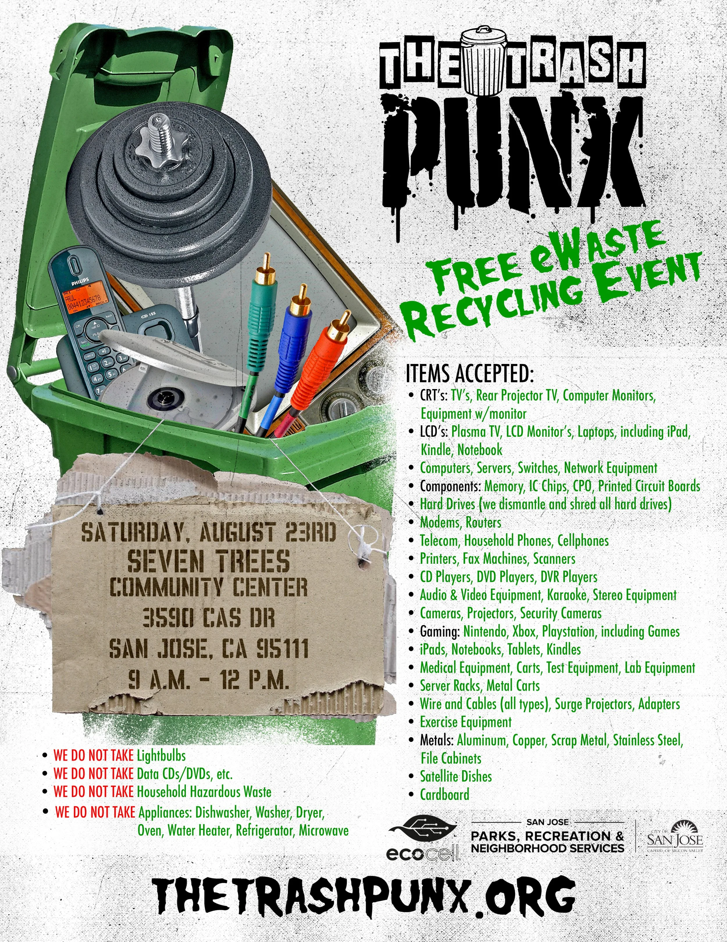 Free eWaste Recycling Event - 08.23.25 — The Trash Punx